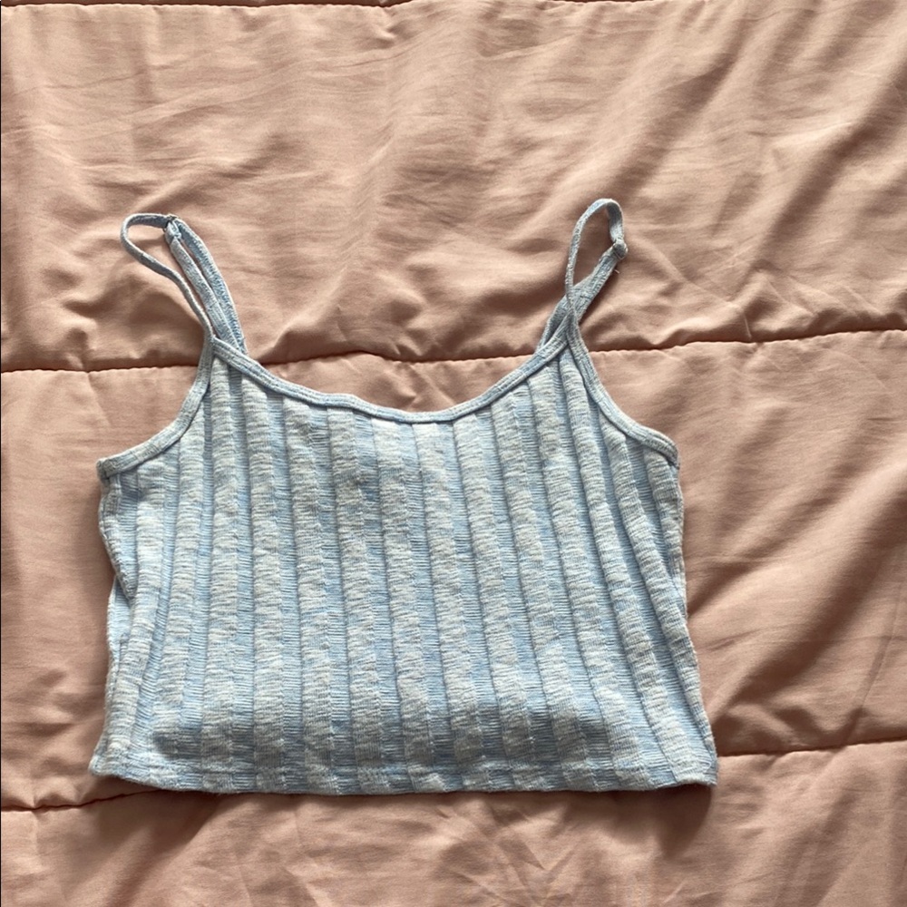 Forever 21 Blue Ribbed Crop Camisole